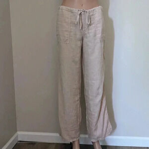 LondonJean Cream Colored Linen Pants Size 0